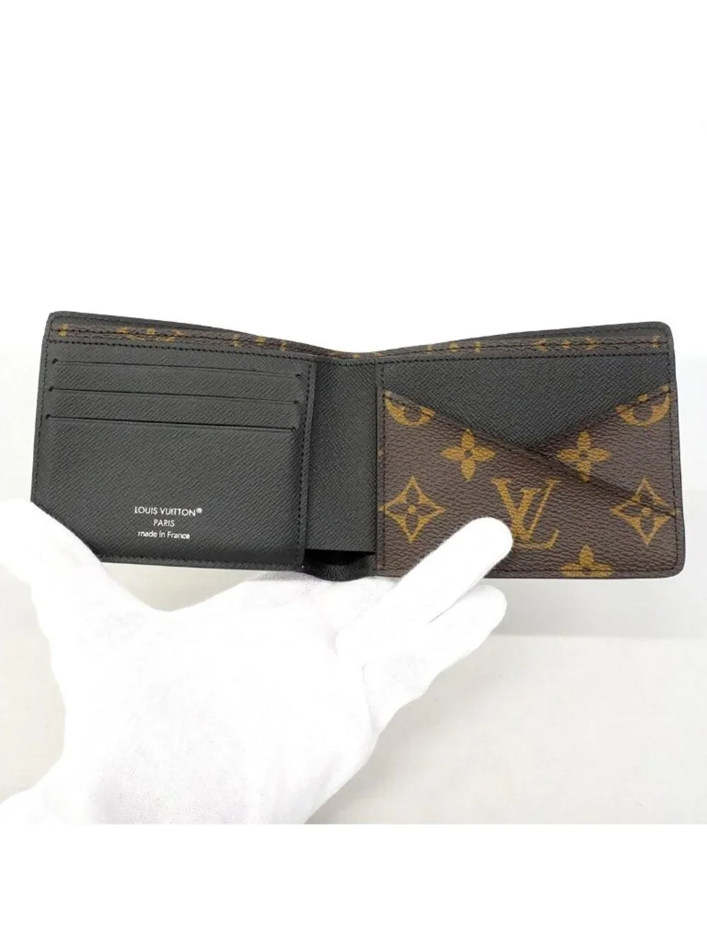 Louis Vuitton Billfold Monogram Macassar Portefeuille Multiple Brown Black